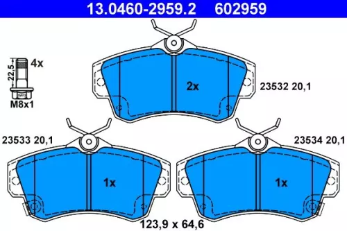 ATE Brake Pad Set, disc brake (13.0460-2959.2)
