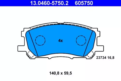 ATE Brake Pad Set, disc brake (13.0460-5750.2)