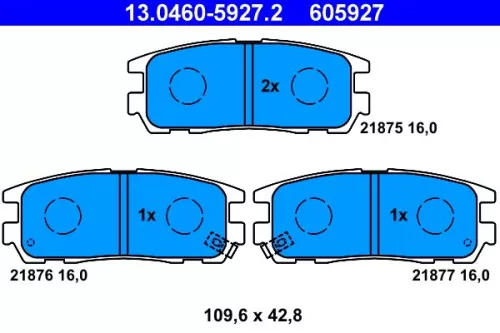 ATE Brake Pad Set, disc brake (13.0460-5927.2)
