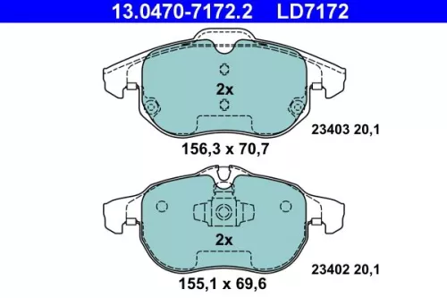 ATE Brake Pad Set, disc brake (13.0470-7172.2)