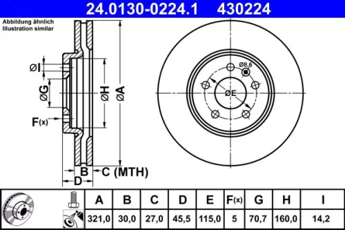 ATE Brake Disc (24.0130-0224.1)
