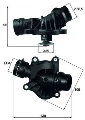 MAHLE Thermostat, coolant (TI23488)