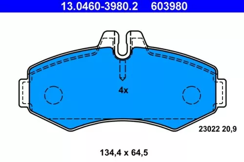ATE Brake Pad Set, disc brake (13.0460-3980.2)