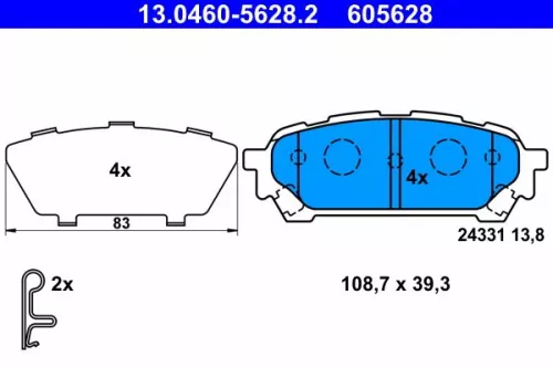 ATE Brake Pad Set, disc brake (13.0460-5628.2)