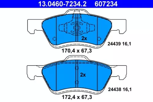 ATE Brake Pad Set, disc brake (13.0460-7234.2)