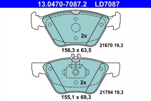 ATE Brake Pad Set, disc brake (13.0470-7087.2)