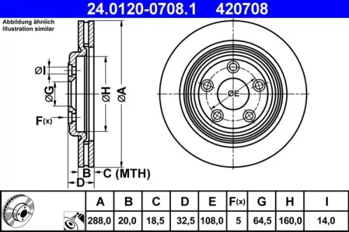 ATE Brake Disc (24.0120-0708.1)