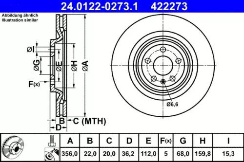 ATE Brake Disc (24.0122-0273.1)