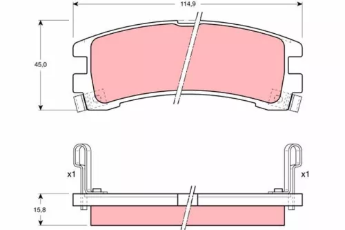 TRW Brake Pad Set, disc brake (GDB1018)