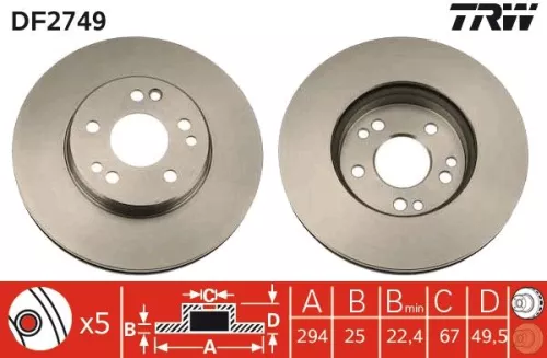 TRW Brake Disc (DF2749)