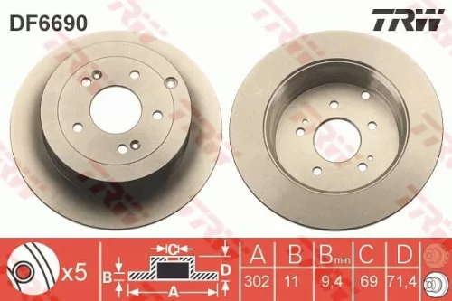 TRW Brake Disc (DF6690)