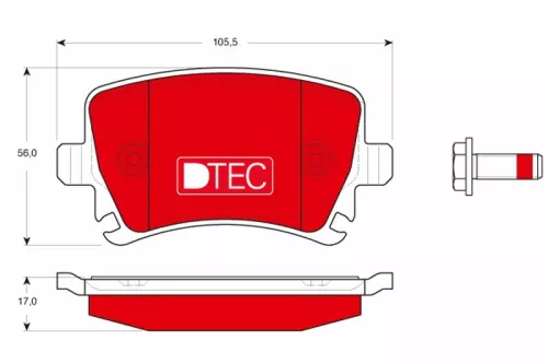 TRW Brake Pad Set, disc brake (GDB1622DTE)