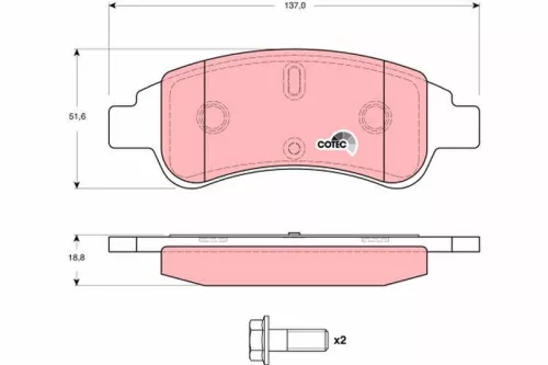 TRW Brake Pad Set, disc brake (GDB1623)