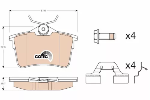 TRW Brake Pad Set, disc brake (GDB1799)