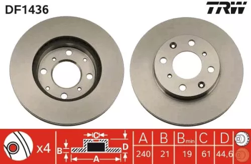 TRW Brake Disc (DF1436)