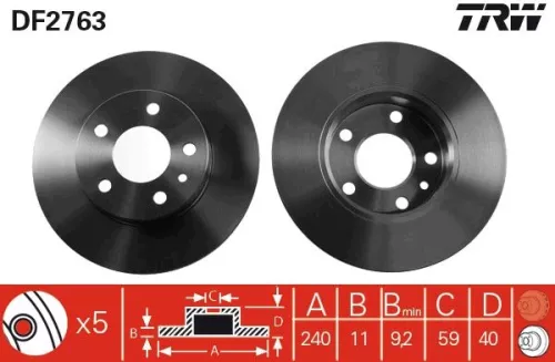 TRW Brake Disc (DF2763)
