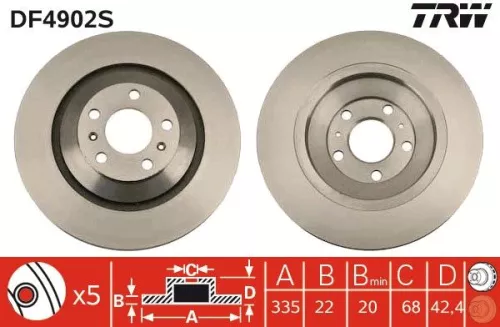 TRW Brake Disc (DF4902S)