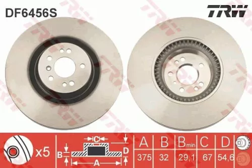 TRW Brake Disc (DF6456S)