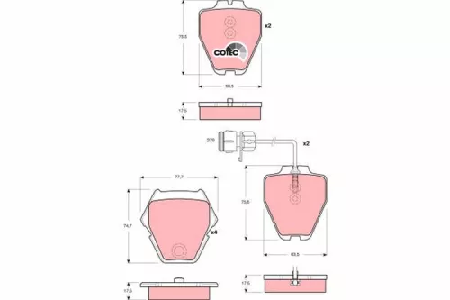 TRW Brake Pad Set, disc brake (GDB1371)