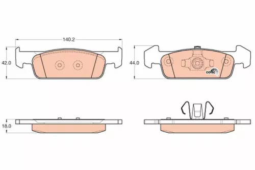 TRW Brake Pad Set, disc brake (GDB2018)