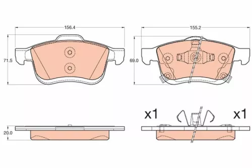 TRW Brake Pad Set, disc brake (GDB2060)