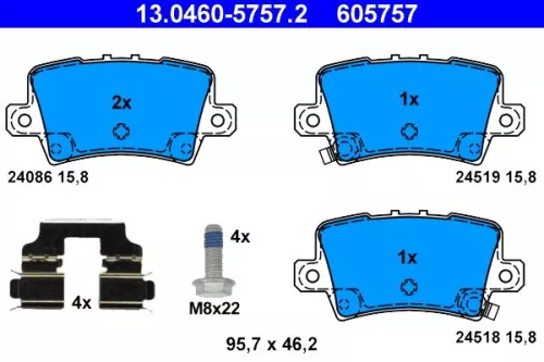 ATE Brake Pad Set, disc brake (13.0460-5757.2)