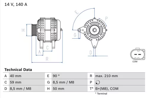 BOSCH Alternator (0986081340)
