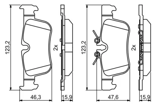 BOSCH Brake Pad Set, disc brake (0986494812)