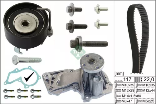 Schaeffler INA Water Pump & Timing Belt Kit (530049530)