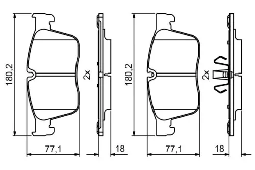 BOSCH Brake Pad Set, disc brake (0986494829)