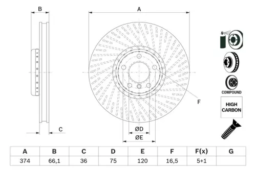 BOSCH Brake Disc (0986479E63)