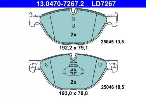 ATE Brake Pad Set, disc brake (13.0470-7267.2)