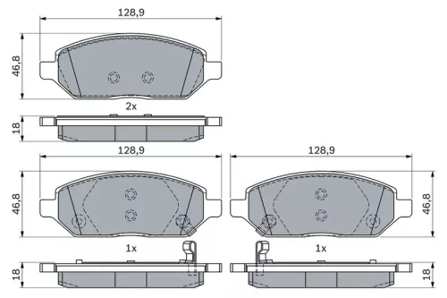 BOSCH Brake Pad Set, disc brake (0986494906)