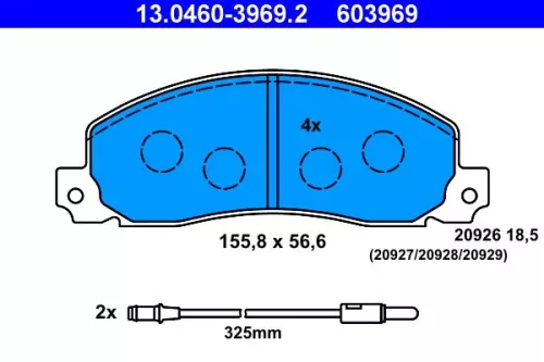 ATE Brake Pad Set, disc brake (13.0460-3969.2)