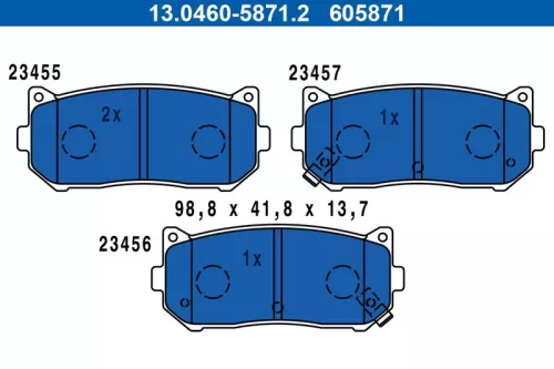 ATE Brake Pad Set, disc brake (13.0460-5871.2)