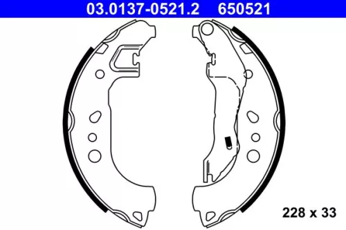 ATE Brake Shoe Set (03.0137-0521.2)