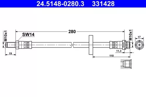 ATE Brake Hose (24.5148-0280.3)