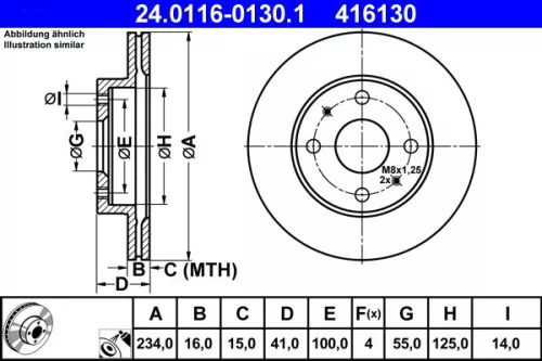 ATE Brake Disc (24.0116-0130.1)