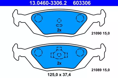 ATE Brake Pad Set, disc brake (13.0460-3306.2)
