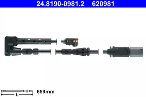 ATE Warning Contact, brake pad wear (24.8190-0981.2)