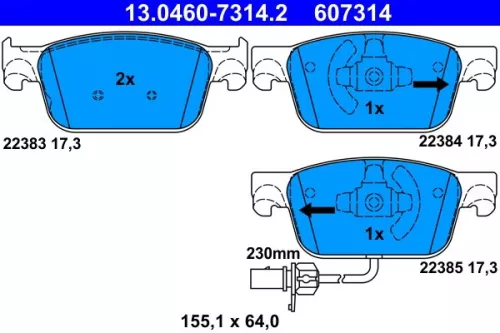 ATE Brake Pad Set, disc brake (13.0460-7314.2)