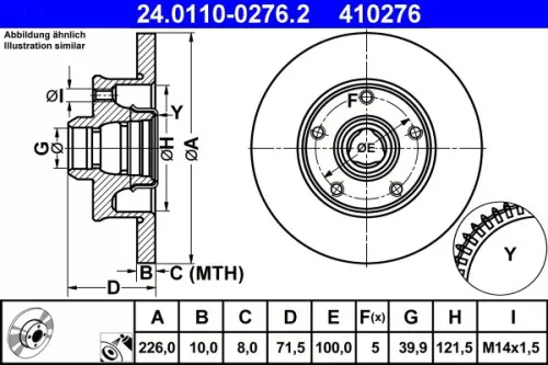 ATE Brake Disc (24.0110-0276.2)