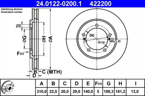 ATE Brake Disc (24.0122-0200.1)