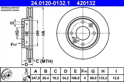 ATE Brake Disc (24.0120-0132.1)