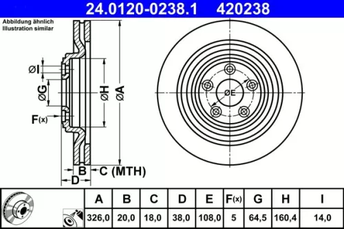 ATE Brake Disc (24.0120-0238.1)