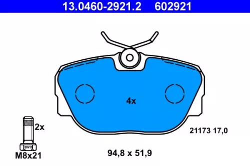 ATE Brake Pad Set, disc brake (13.0460-2921.2)