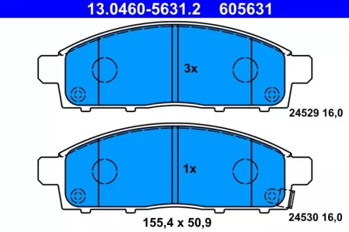 ATE Brake Pad Set, disc brake (13.0460-5631.2)