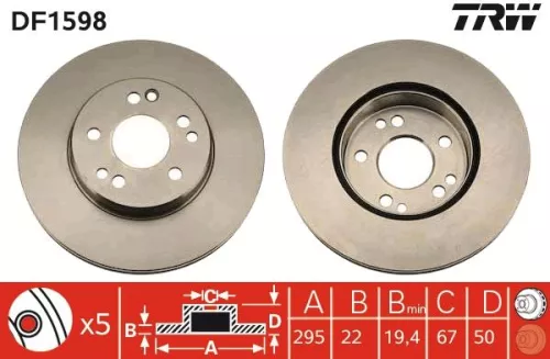 TRW Brake Disc (DF1598)