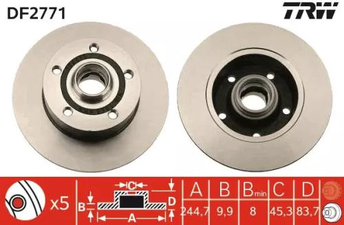 TRW Brake Disc (DF2771)