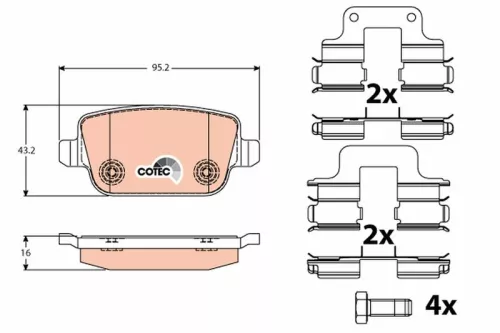 TRW Brake Pad Set, disc brake (GDB1709)